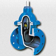 شیر فلکه کشویی زبانه لاستیکی pn16 میراب