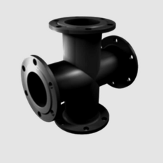 چهاراه فلنجدار هسته فولادی پلی اتیلن تکاب اتصال 