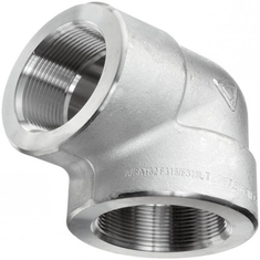 زانو 90 درجه فورج دنده استنلس استیل 316  کلاس 6000 ELBOW 90 FORGED  A182 F316L  SCRD 6000#